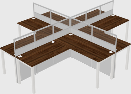 Shared l-shaped cubicles