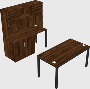 Parallel desk + cabinet