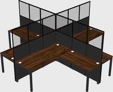 Shared l-shaped cubicles