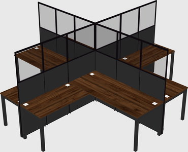 Shared l-shaped cubicles