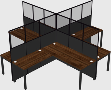 Shared l-shaped cubicles