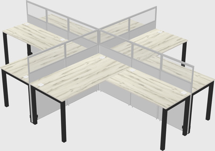 Shared l-shaped cubicles