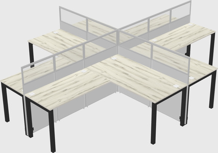 Shared l-shaped cubicles
