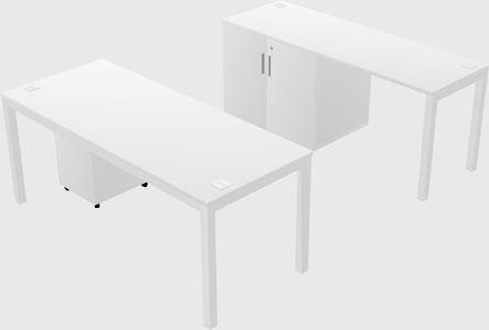 Parallel desk + cabinet