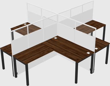 Shared l-shaped cubicles