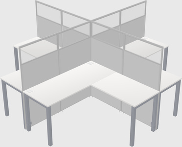 Shared l-shaped cubicles