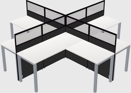 Shared l-shaped cubicles