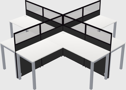 Shared l-shaped cubicles