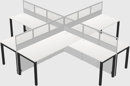 Shared l-shaped cubicles