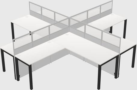 Shared l-shaped cubicles