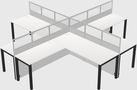Shared l-shaped cubicles