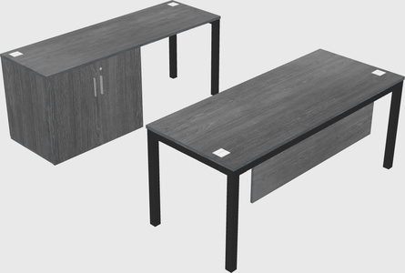 Parallel desk + cabinet