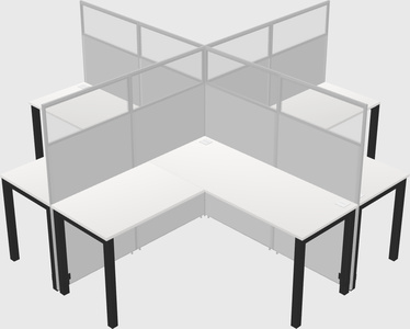 Shared l-shaped cubicles