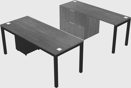 Parallel desk + file cabinet