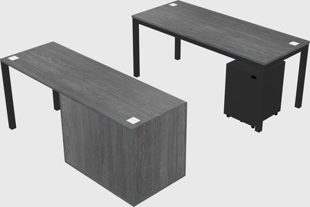Parallel desk + file cabinet