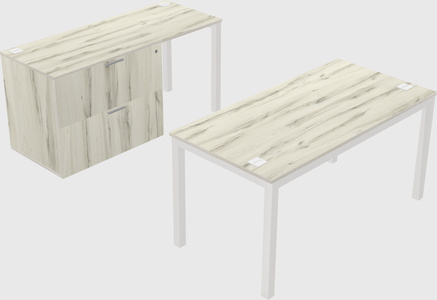 Parallel desk + file cabinet