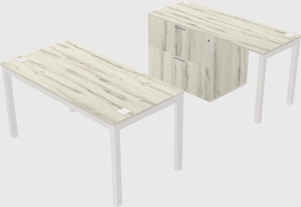 Parallel desk + file cabinet