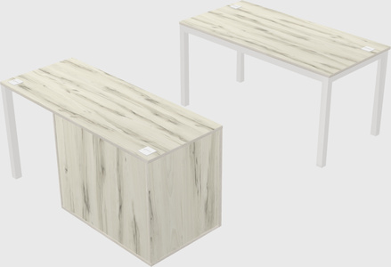 Parallel desk + file cabinet