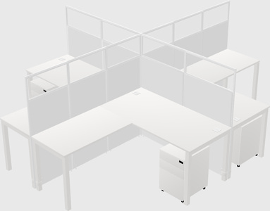 Shared l-shaped cubicles