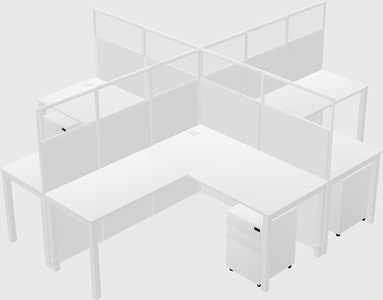 Shared l-shaped cubicles
