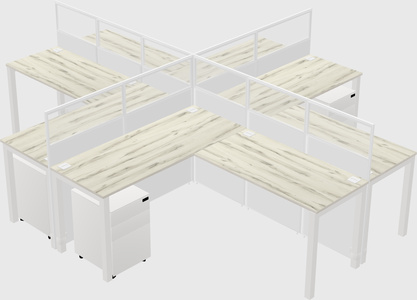 Shared l-shaped cubicles