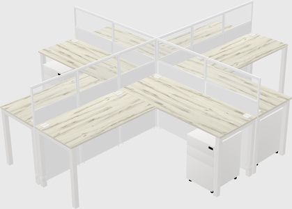 Shared l-shaped cubicles