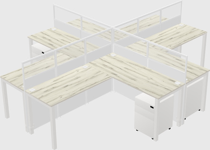 Shared l-shaped cubicles