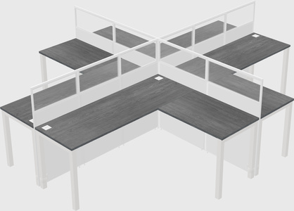 Shared l-shaped cubicles