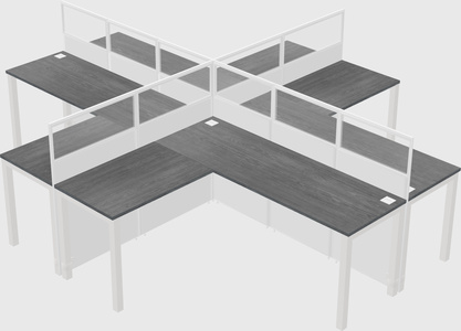 Shared l-shaped cubicles