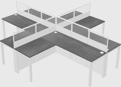 Shared l-shaped cubicles
