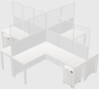 Shared l-shaped cubicles