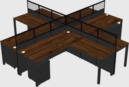 Shared l-shaped cubicles
