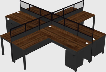 Shared l-shaped cubicles