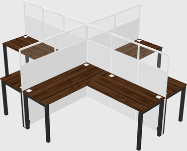 Shared l-shaped cubicles