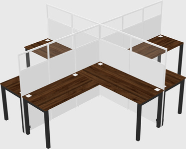 Shared l-shaped cubicles