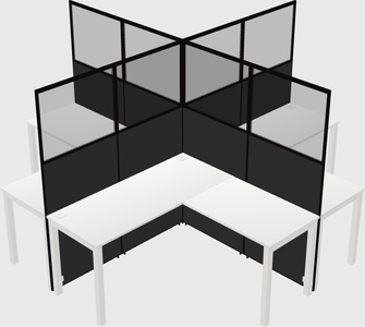 Shared l-shaped cubicles