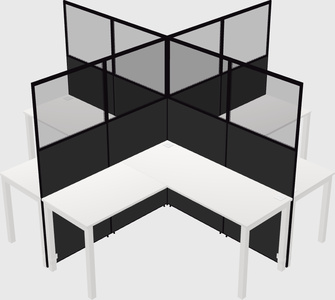Shared l-shaped cubicles