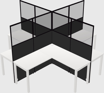 Shared l-shaped cubicles