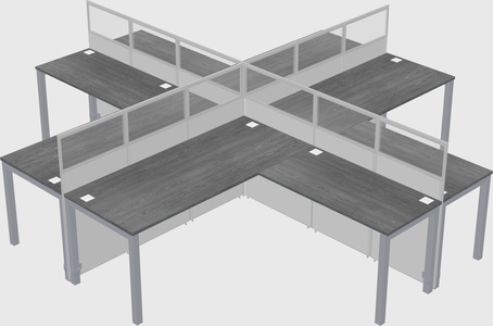 Shared l-shaped cubicles