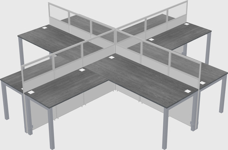 Shared l-shaped cubicles