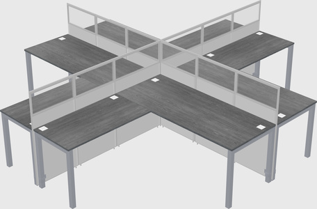 Shared l-shaped cubicles
