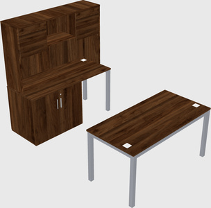 Parallel desk + cabinet