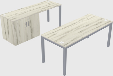 Parallel desk + cabinet