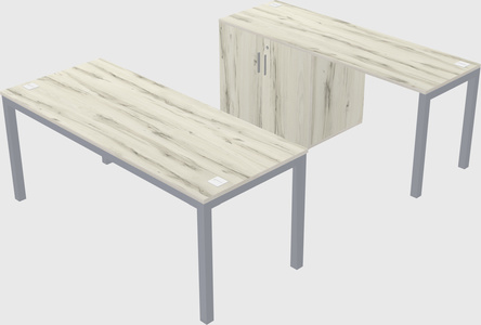 Parallel desk + cabinet