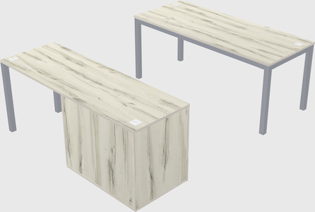 Parallel desk + cabinet