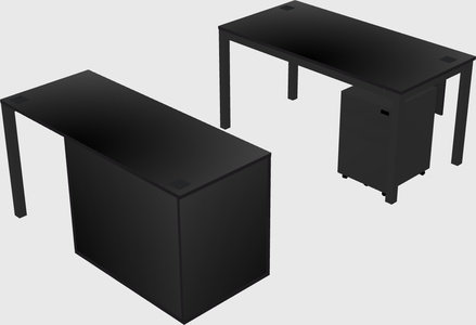 Parallel desk + file cabinet