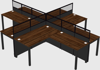 Shared l-shaped cubicles