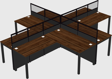 Shared l-shaped cubicles