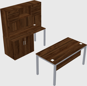 Parallel desk + cabinet