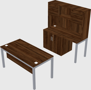 Parallel desk + cabinet